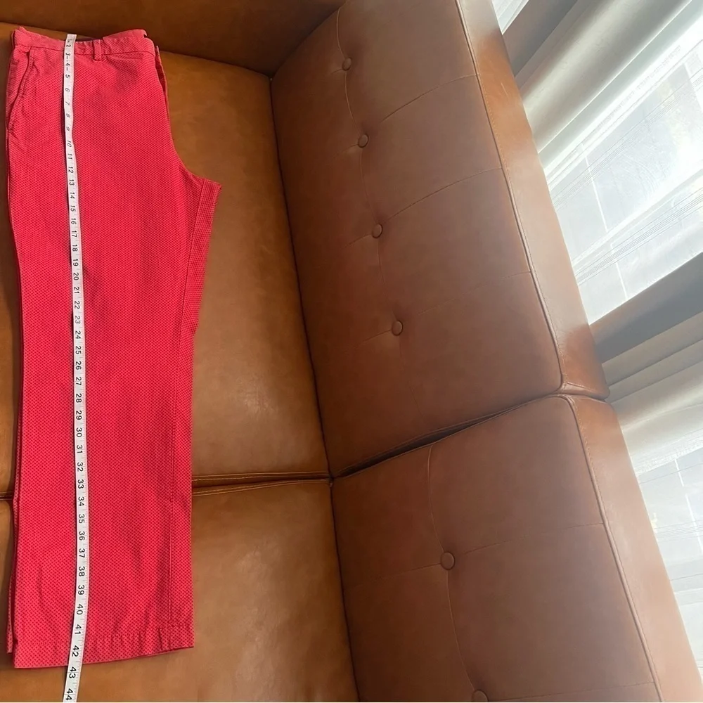 Banana Republic Aiden Chino Slim Fit Pants Khakis Trousers Red Printed Sz 38/32